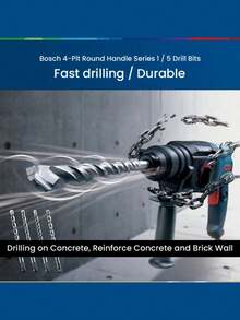 Bosch 10PCS 4-Pit Round Handle Rotary Hammer Drill Bits - Multicolor - View 9