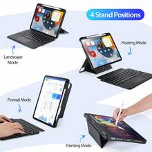 DUX DUCIS 1 DUCIS Tastiera nera compatibile con iPad, Galaxy Tab, XM Pad, con custodia protettiva, design a due parti versatile con 4 posizioni di supporto, facile da usare e da connettere con risposta rapida (Nota: Stiamo per aggiornare l'imballaggio, quindi potrebbero esserci una combinazione di nuovi e vecchi pacchetti)
