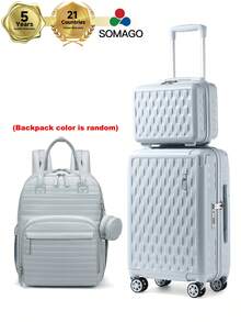 Somago Travel Luggage Sets With Baby Diaper Backpack PC+ABS Lightweight Hardside Spinner Suitcases With TSA Lock YKK Zippers Corner Protection For Woman Man - 汝窯天藍 - 查看 2