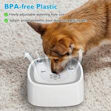 Tazón de agua para perros, gatos y mascotas de 1L/35oz, antiderrames, de alimentación lenta, sin goteos, que evita los derrames
