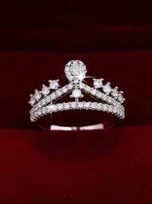 1pc Minimalist Fashionable Unique Luxury Crown-Shaped Cocktail Ring, Gift For Ladies, Mother's Day, Party, Birthday