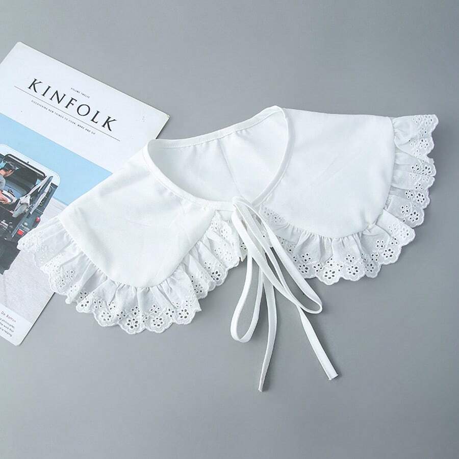 1pc Women's Detachable Adjustable Dickey Shirt Collar, Casual Breathable Sun Protection For Clothing, Suitable For Spring & Summer For Dress For Christmas Decor - White - View 1