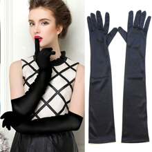Unisex Nylon Long Gloves Fashion Style Prom Dress Up Performance Gloves Halloween