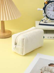 1pc Large Capacity Pencil Case - Simple Solid Color Personalized Design Pencil Case Spacious Well-Organized Pencil Case For Back , Back To School Gifts