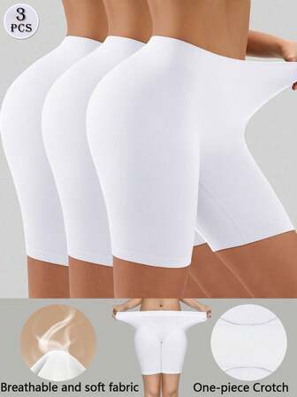 3pcs/Pack Women's Seamless Smooth Lining Shorts, Suitable To Wear With Dresses