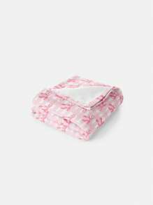 1 Stück Mädchen rosa Schleife bedruckter Flanell Schal Decke, Muttertagsgeschenk, leichte Frühling/Herbst Wurfdecke, Büro Nickerchen Decke, Klimaanlage Decke, Heimdekoration, weich & flauschige Lässig Decke, non-shedding & verblassungsresistent, verschiedene Größen erhältlich