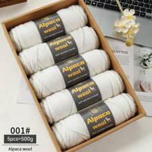 500g/245m Alpaka Wolle Garn, dickes Strickgarn für selbstgemachte Kleidung, Winterpullover, Schal, Mütze, Handschuhe, Knieschoner, Mehrfarbig, 5 Bälle/Packung