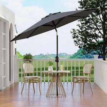 7.5ft/9ft/10ft Patio Umbrella With Crank Lift & Push Button Tilt, Table Umbrella Outdoor Patio 8 Sturdy Ribs For Yard, Deck, Pool, 7 Colors For Choices, Grey - Xám - Xem 6