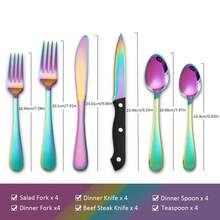 HANSMART 24-Piece Luxury Stainless Steel Cutlery Set - 5 Colors (Black, Silver, Gold, Rose Gold, Rainbow) With Mirror Finish, The Ultimate Set For Thanksgiving, Christmas & Luxury Parties | Premium Cyber Monday Gift For Wedding & Housewarming