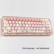 Happy Dog Keycaps, Blue Cute Cartoon MOA Hot Sublimation 75/98 Key Full Set Mechanical Keyboard Caps
