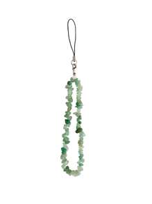 1pc Natural Stone Fragment Mobile Phone Chain, Fashion Beaded Moonstone, Onyx, Crystal Mobile Phone Lanyard