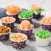 50pcs Polka Dot Paper Cupcake Cups - Heat Resistant, Oil-Proof Baking Cups Suitable For Cupcakes And Desserts, Great For Christmas, Halloween, Easter And Thanksgiving Holidays