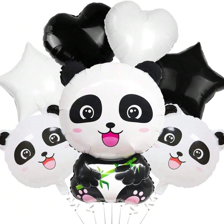 2/3/7 piezas Globos de papel de aluminio con diseño de panda, globos de papel de aluminio con cabeza de panda, globos con forma de panda linda, globos gigantes de panda, adecuados para decoraciones de fiestas de cumpleaños con tema de panda, regalos, bodas, playa, regreso a la escuela, suministros escolares y decoración del hogar