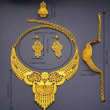 5pcs Luxury Bridal Jewelry Set With Earrings, Necklace And Ring, Suitable For Weddings, Ceremonies, Parties