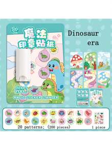 1 Set Of 200 Pcs Cute Cartoon Stamp Stickers, For Magic Sealing And DIY Decoration, Perfect For Rewards And Decoration,School Supplies,Back To School