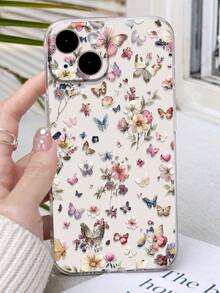 1 szt. Perforowane przezroczyste, pełnoekranowe, kolorowe, drobne kwiatowe motyle z nadrukiem, grube, wstrząsoodporne etui ochronne na telefon, kompatybilne z 16/16 Pro/16 Plus/16 Pro Max, 16e, 15 Pro Max, 13, P14, P11, P12, odporne na wstrząsy, kompatybilne z XS, XR, 7/8, 7/8 Plus/SE2, wodoodporne, odporne na upadki i zarysowania - Wielokolorowe - Zobacz 3
