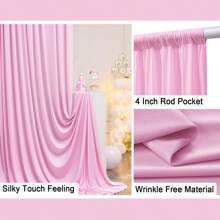 Background Curtains, Suitable For Parties 5 X 7/8/10 Feet (Approximately 150 X 213/243/304 Cm) Wrinkle-Free Polyester Photography Background Curtains, Suitable For Wedding Birthday Parties