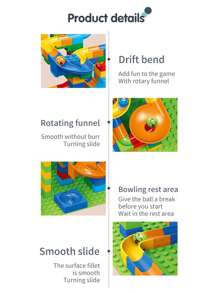 168Pcs Small Particle Assembly Slide Ball Building Block DIY Versatile Slide Track, Assembly Ball Splicing Toy, Suitable For Boys And Girls Puzzle Toys, Parent-Child Interactive Toys, Creative Gifts (Block Color And Shape Random, Ball Color Random)