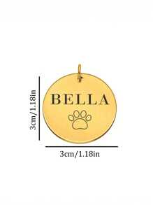 1pc Customizable Laser Engraved Personalized Text Metal Pet ID Tag, Metal Pet Cat/Dog Tag For Anti-Loss