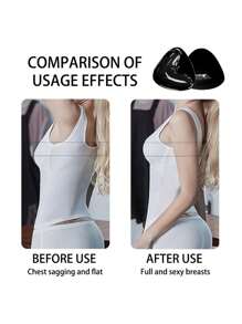 2 pièces/Set Coussinets de soutien-gorge adhésifs double face, rembourrage de soutien-gorge doux et couvrant, lift instantané, rehausseurs de poitrine réutilisables