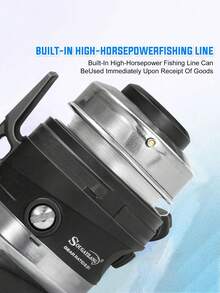 SOUGAYILANG 1Pc Fishing Reel 3.9:1 Gear Ratio,Stainless Steel Bullet Reel,Right&Left Handle Interchangeable,All-In-One Fishing Reel For Beginners,Perfect Choice For Freshwater And Saltwater Fishing - Silver - View 5