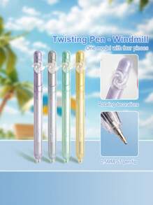 14pcs/8pcs/4pcs Rotating Twist Ballpoint Pens, High-Quality Ins Style Pens For Studying, Quick-Drying Black Ink Pens For Students, Smooth Writing Ballpoint Pens, Black Water-Based Pens, Back To School Supplies Gift