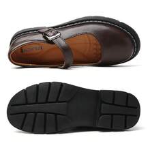 Mary Jane Shoes Women Mary Janes For Women Flats Oxford Round Toe Non-Slip Casual Shoes Comfortable Dress Shoes Cute School Shoes For Teen Girls Womens Ladies - 棕色 - 查看 4