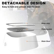Tazón de agua para perros, gatos y mascotas de 1L/35oz, antiderrames, de alimentación lenta, sin goteos, que evita los derrames