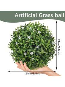 1/2PCS Artificial Grass Balls With 14 Small White Flowers With 20 Small White Flowers, Aglaia Odorata , BOXWOOD Grass Balls,Artificial Plants,Artificial Flowers,Fake Plants,Autumn Decoration