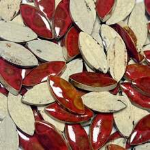 100g/200g Per Pack, Red Carved Willow Leaves, DIY Ceramic Mosaic Tiles, Indoor Wall Decor And Craft Making Materials For Walls, Frames, Coasters, Door Frames, Furniture, DIY Handicrafts, Graduation Project Designs