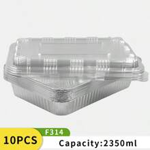 10 pièces/set Bacs en aluminium jetables, 12,4 x 8,5 x 2 pouces, durables pour la cuisson, la cuisine, le camping et les voyages