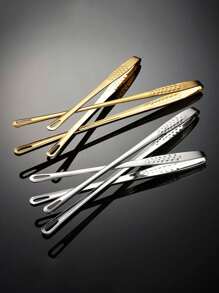 1pc Korean Style Stainless Steel Cooking Tongs, Kitchen Cooking Tongs For Grilling, Home & Outdoors Barbecue, Steak, Salad