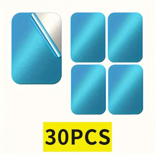 10/20/30 pièces Plaque magnétique carrée autocollante, feuille magnétique ultra-fine pour support de téléphone de voiture, tapis magnétique de navigation universel