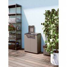 Split Base Indoor Outdoor Multi Purpose Recycling Cabinet Grey/Black - Grey - View 4