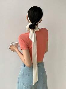 1pc Minimalist Solid Color Silk-Like Scarf, Headband, Waistband, Neckband - Versatile, Narrow Long Strip, Suitable For Daily, Commute, Ball, Banquet, Gift, Performance, Party, Fashionable, High-End, Versatile, Office Attire Decor Accessory For Dress - Black - View 16