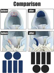 6/12 Pcs(6Pcs/Set)Shoe Heel Repair Patch Kit Self-Adhesive Inside Shoe Patches For Holes, Leather Heel Pads & Shoe Sole Repair – Home Shoe Maintenance Patches Shoe Accessories Shoe Crease Shoe Repair