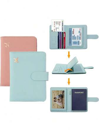 RFID Passport Holder Pu Leather Travel Accessories For Women,Passport Case,Passport Cover Card,Card Holder,Airplane Essentials,Card Cover,Travel Must Haves,Traveling Graduation