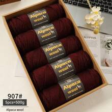 500g/245m Alpaka Wolle Garn, dickes Strickgarn für selbstgemachte Kleidung, Winterpullover, Schal, Mütze, Handschuhe, Knieschoner, Mehrfarbig, 5 Bälle/Packung