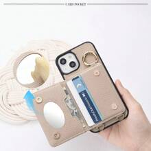 Etui na telefon Apple Sequin z smyczą, etui ochronne na telefon z lustrem, odporne na upadki i zabrudzenia, ekskluzywne wzornictwo, modne etui na telefon, kompatybilne z 6/7/8/SE2/SE3/11/12/13/14/15/16 Pro, 16 Promax, wodoodporne, odporne na wstrząsy i zarysowania