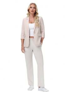 Women's Petite/Regular/Tall 3 Lengths Soft Rayon Sweatpants Breathable Pants With Adjustable Shockcord  Casual With Available Inseam - Màu be - Xem 4