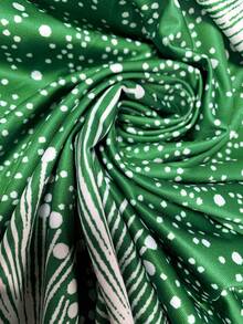 女士无袖碎花V领夏季连衣裙，休闲沙滩连衣裙 - 綠色 - 查看 5