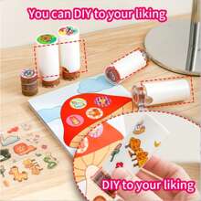 1 Set Of 200 Pcs Cute Cartoon Stamp Stickers, For Magic Sealing And DIY Decoration, Perfect For Rewards And Decoration,School Supplies,Back To School