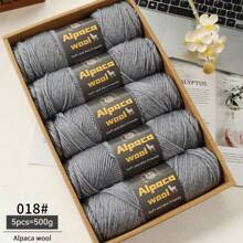500g/245m Alpaka Wolle Garn, dickes Strickgarn für selbstgemachte Kleidung, Winterpullover, Schal, Mütze, Handschuhe, Knieschoner, Mehrfarbig, 5 Bälle/Packung