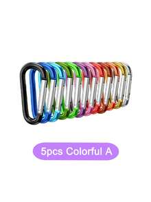 5/10/30/50个装散装弹簧登山扣钥匙扣，铝制D形环扣，适用于背包、旅行、露营、徒步 - 彩色 - 查看 22
