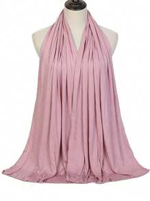 1 pieza Pañuelo de cabeza de jersey para mujer, bufanda de punto de unicolor, velo de jersey, pañuelo de cabeza de oración musulmana Abaya, apto para todas las estaciones