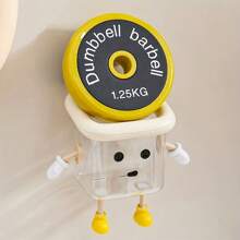 1pc Cartoon Toothbrush Holder, Wall Mounted Toothbrush Stand Without Drilling, Cute Home Decor Plastic Storage Box, Suitable For Sink Accessories, Durable Plastic Material