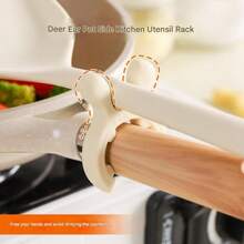1 Peça Suporte de Espátula em Forma de Galhada de Cervo em Silicone, Suporte de Utensílios de Cozinha Doméstica Anti-Transbordamento de Colher de Sopa no Fogão, Suporte Móvel para Armazenamento de Espátulas