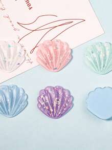 5pcs Fashionable New Resin Accessories, Semi-Transparent Sequins Shell, DIY Cream Gel Hair Clips, Phone Case Stickers, Storage Box Decorations (Slight Blemish On The Back Is Normal)