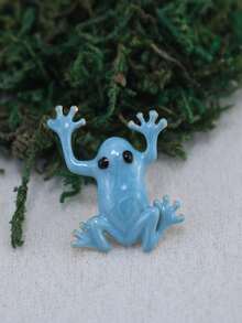 1pc Enamel Funny Frog Brooch Pin - Blue - View 3