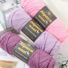 500g/245m Alpaka Wolle Garn, dickes Strickgarn für selbstgemachte Kleidung, Winterpullover, Schal, Mütze, Handschuhe, Knieschoner, Mehrfarbig, 5 Bälle/Packung